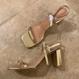 ASOS Simmi London Calista Gold Block Heels